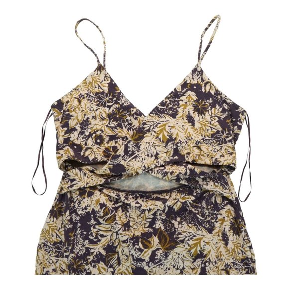 Free People Size S/P Brown Floral Bodycon Dress Women's - Picture 3 of 4